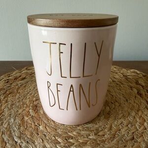 Rae Dunn Pink and Gold Jelly Beans Jar